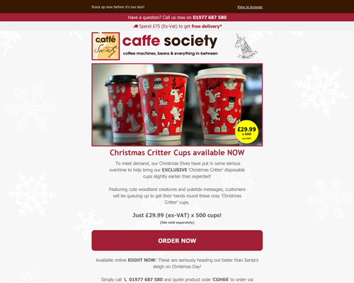 Caffe Society Christmas Cups Preview