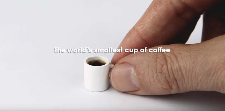 Artist Gracefully Creates the World's Smallest Cup of Coffee Using Only a  Single Bean